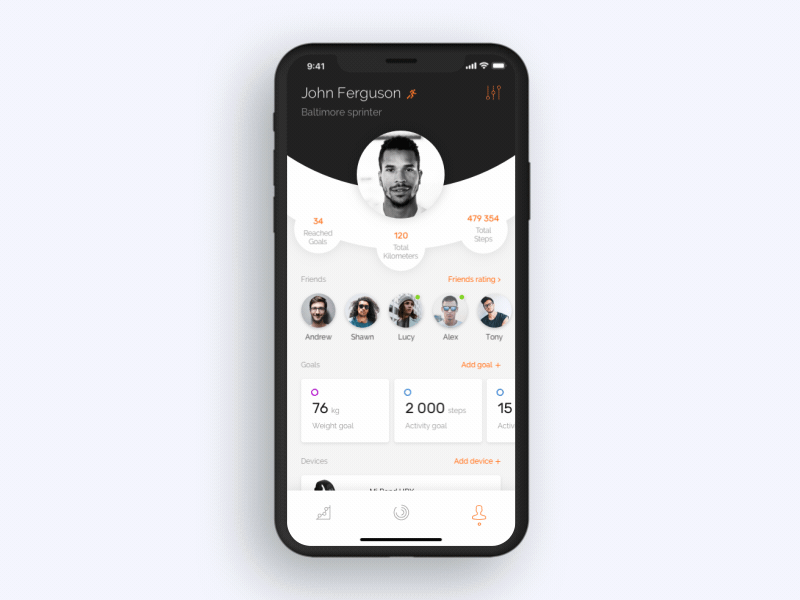 Mi Fit Profile Animation Concept app ios iphone iphone x mi fit mifit profile transition ui unleashable ux xiaomi