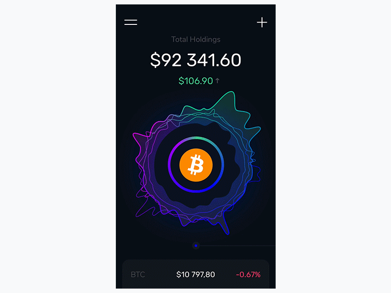Cryptocurrency Portfolio Tracker animation app bitcoin blockchain crypto cryptocurrency data gif ios mobile portfolio principle