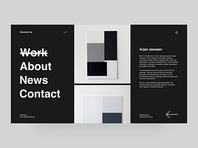 Geometria - art studio art black desktop gallery geometria grid minimalism ui ux web