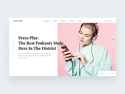 Black Frog - A unisex online lifestyle magazine. clean interface lifestyle magazine manoj bhadana minimal ui ux web webdesign website