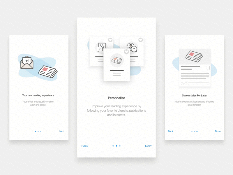 Onboarding News Animation app daily ui design doctor medical mobile news onboarding ui ux