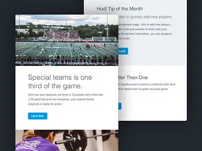 Hudl Football Newsletter cta email football layout marketo newsletter sports