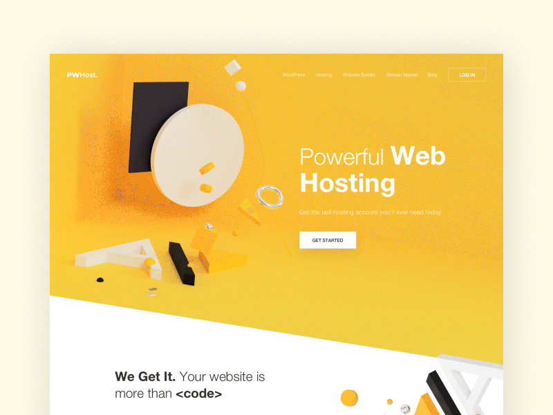 3d hosting - Landing Page clean colors form landing page ui ux
