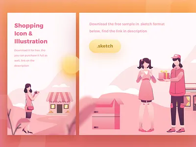 Freebies Shopping Illustration flat free freebies illustration shopping ui