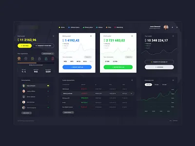 Cryptocurrency dashboard bitcoin blockchain coin cryptocurrency dark dashboard theme trade user interface wallet web