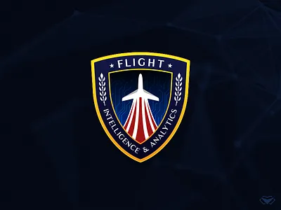 Flight Intelligence and Analysis Logo airforce analysis flight fly intelligence logo logotype military plane security shield