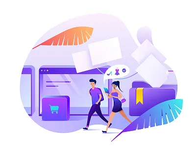 Ecommerce Platform Illustration branding ecommerce illustrated illustration illustrator queble shopping ux web web design