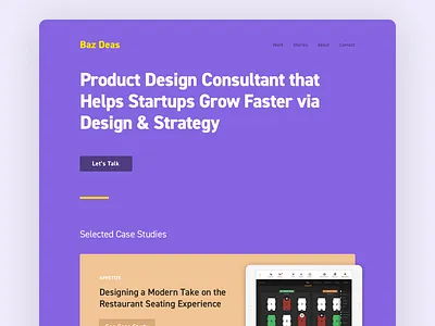 Portfolio Hero consultant portfolio purple responsive ui web