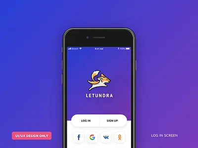 Log in screen. Letundra app android app application enter flight ios launch log in mobile sign up ui ux