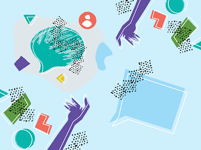 "A thing" chat illustration shapes