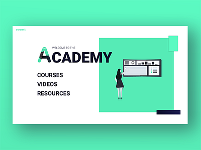 Academy Landing Page illustrator ui design ux design