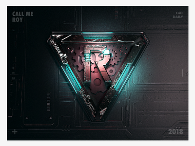 CALL ME ROY c4d green letter metal red