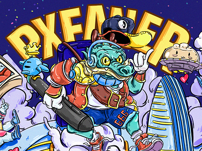 HELLO UIGREAT dragon hip hop illustration loong painting