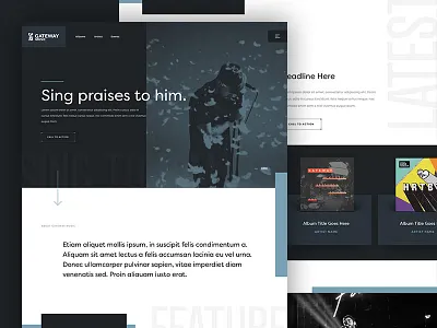 Gateway Music church clean entertainment gateway church layout music the old state type typography ui web web design