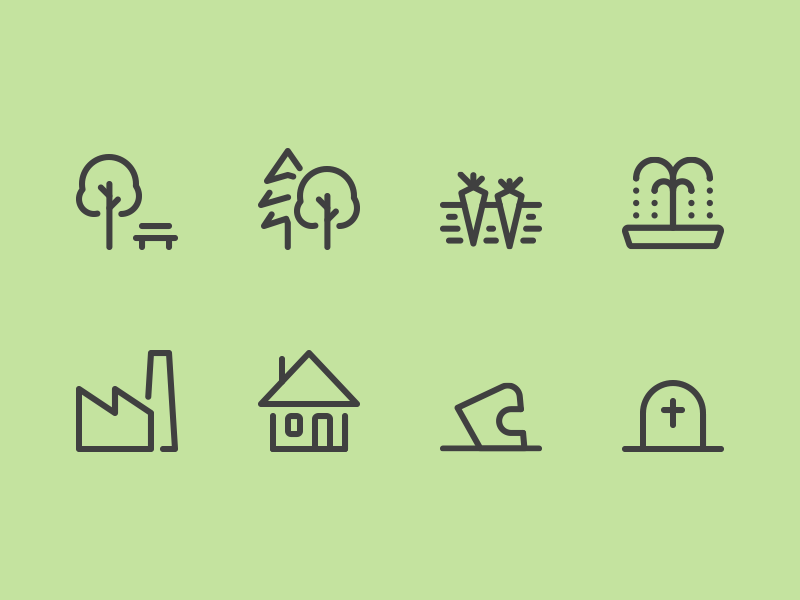 Natuur in je Buurt Icons forest icon set icons line icons nature