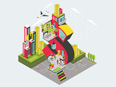 Inc Magazine 2d adobe art character design colourful digital editorial illustration isometric magazine vector