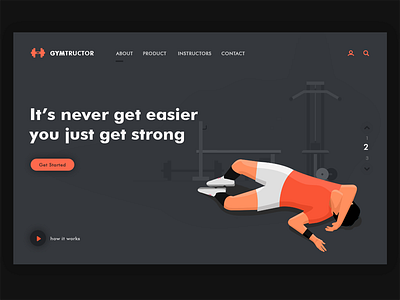Gym Landing Exploration 2 exploration gym homepage illustration landing ui ux website