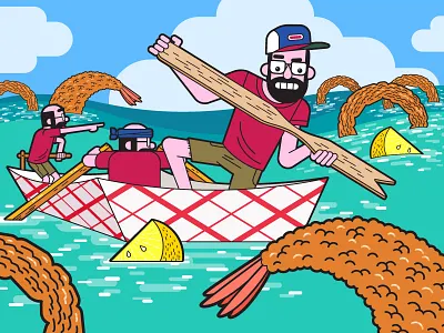 Summer 2018 beach boat character fried new england ocean onion rings shrimp whaling