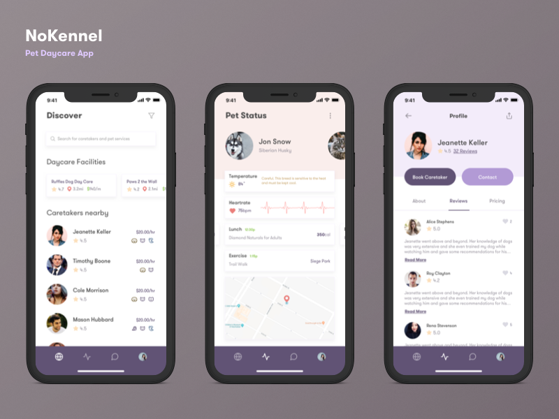 Example of NoKennel - Pet Daycare App