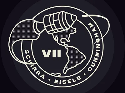 Apollo - Mission Patch Apollo VII apollo icon illustration minimal moon nasa rockets space