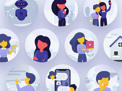 Handsome Illustrations on ProductHunt 404 background colourful constructor icon illustration landing scene sketch solid vector website