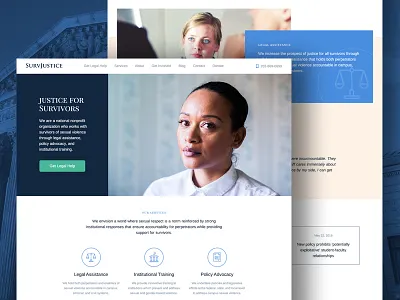 Survjustice Homepage clean dc flat grid homepage justice law nonprofit web web design website