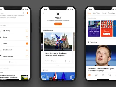 Reuters News Personalization cards feed mobile news personalized real news reuters