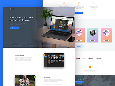 Split Camera - Website art direction design fun landing page redesign software stream webcamera website