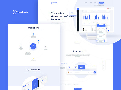 Timesheets landingpage blue jira landing page management statistics time timesheets tracking ui web
