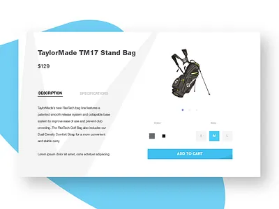 Golf banner poster ad e commerce exchange features golf sports marketing iphone fresh mobile website graphics rajat mehra india select choose buttons shopping cart buy square solid gradients user experience ux user interface ui