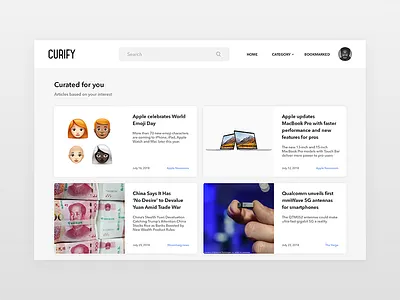 Curated For You - Daily UI challenge 091 2d apple coffee curated daily dailyui design minimal trending typography ui ux