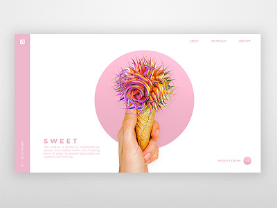 Ice Cream / Web UI cream design ice layout one page site ui ux web website