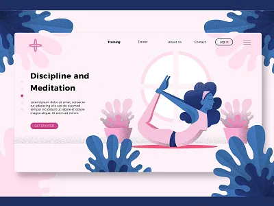 Yoga & Meditation - Banner & Landing banner concept development icon illustration landing meditation sport trainer web app website yoga