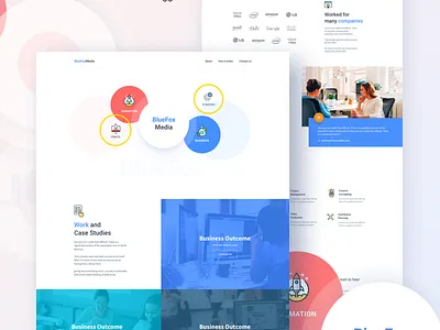 Blue Fox Media UI animation blue fox media color version design game gaming landing page logo design website design