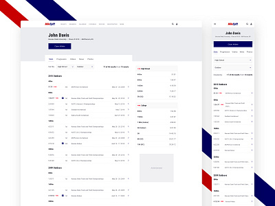 Athlete Profiles athlete high fidelity profile running sketch sports track and field ui ux visual