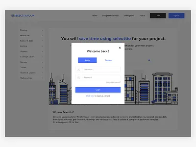Architecture's Furniture Store - Login/Signup company customer login sign up ui ux web