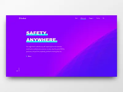 SecBank bank landing purple security ui web