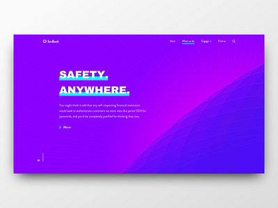 SecBank bank landing purple security ui web