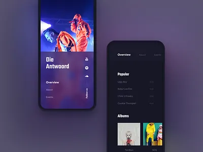 Die Antwoord Mobile antwoord app design die mamulashvili music product tato typography ui ux web