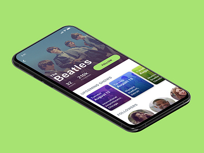 Mobile artist page app design ui ux