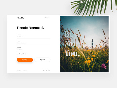 Daily UI #01 - Sign Up clean clear creative dailyui design free freebie inspiration interface minimal sketch ui uikit ux web webdesign