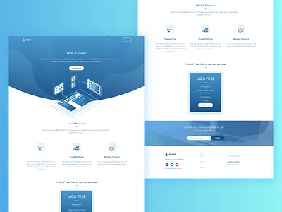 Squad - Landing Page branding clean flat illustration isometric landing page ui ux