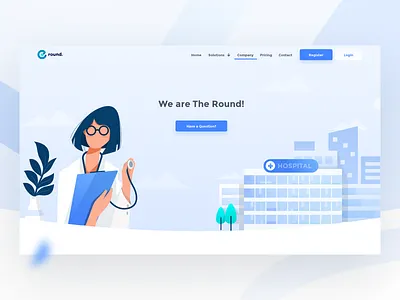 We Are The Round doctor healthy hero hospital illustration landing medic medical nurse ui