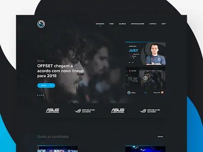 Esports Team Homepage csgo esports homepage landingpage team ui website