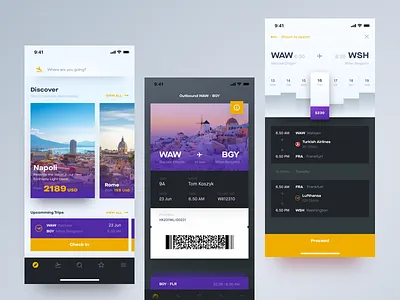 Flight Booking App airplane boarding pass book compare flight fly flying purchase schedule ticket travel