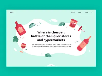 Liquor Stores alcohol article bottle corkscrew glass illustration initial screen liquor lyme market sketch store texture web web design webflow website whiskey wine