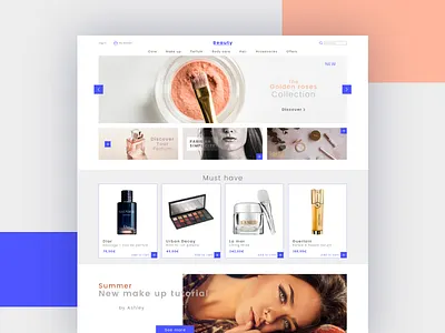 Beauty Store Concept beauty concept design ecommerce makeup minimal modern shop site store typography ui ux web webdesign website