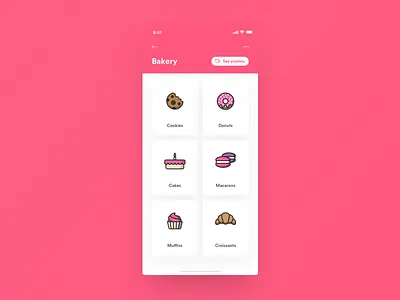 Daily UI 099 - Categories app bakery catalog concept cookies daily ui dailyui donuts ecommerce food minimal order