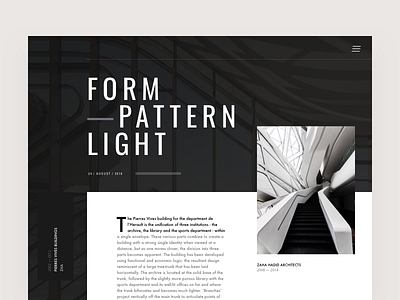 Architecture Blog Article Hero Layout architect architecture article blog clean design editorial grid hierarchy layout light minimal minimalist typography ui visual web design website white