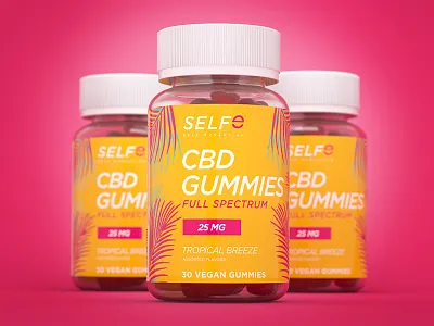 SELFe CBD Gummies Packaging cbd cbd oil gummies packagedesign packaging tropical